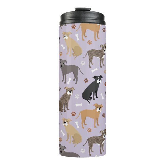 Pitbuli-Pfoten Thermal Tumbler Thermosbecher (Vorderseite)