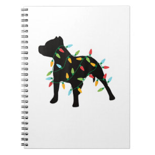 Pitbuli Weihnachtslicht Weihnachtsgeschenk Hund Lo Notizblock