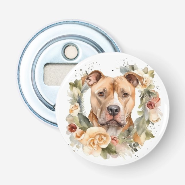 Pitbuli Weihnachtsmann Weihnachtsfest Flaschenöffner (Vorderseite)