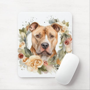 Pitbuli Weihnachtsmann Weihnachtsfest Mousepad