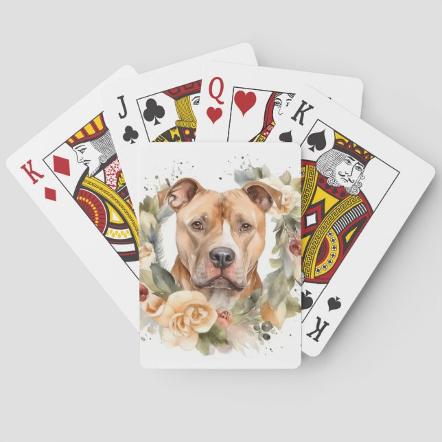 Pitbuli Weihnachtsmann Weihnachtsfest Spielkarten (Rückseite)
