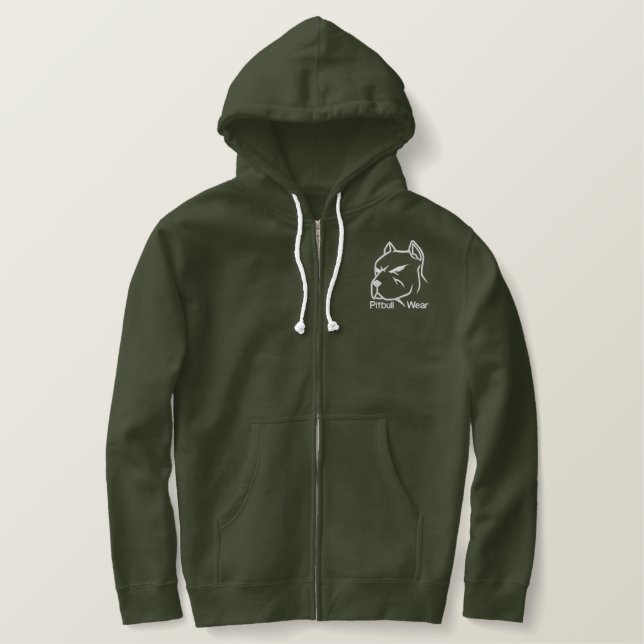 Pitbull Abnutzung Bestickter Hoodie (Design vorne)
