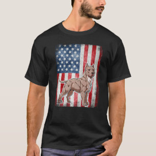 Pitbull American Flag Patriotisches Hundegeschenk  T-Shirt