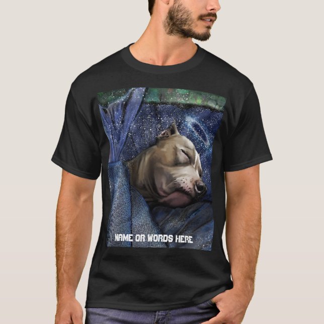 Pitbull Beileid Loss Kondolenzkarte T-Shirt (Vorderseite)