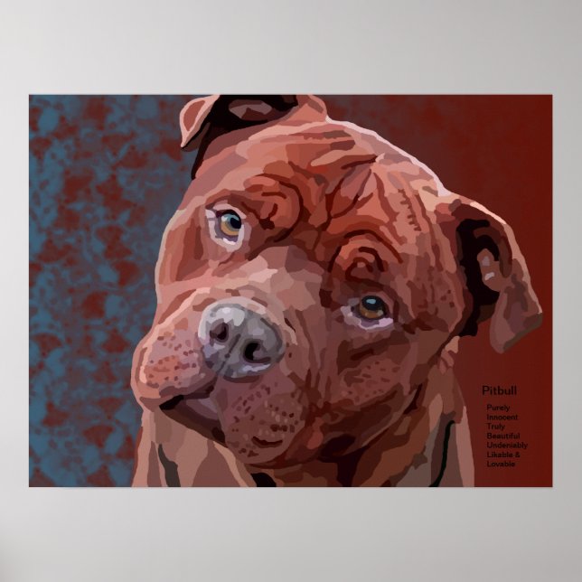 Pitbull "Benz" von Zäunen für Fido Poster (Vorne)