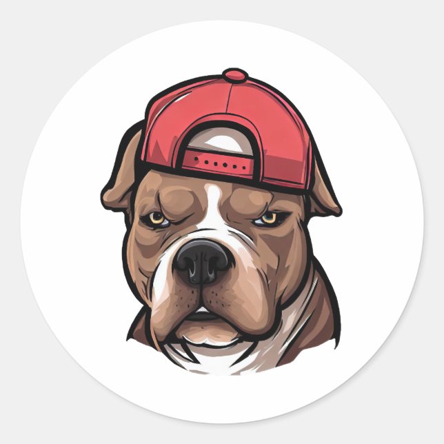 Pitbull Bloods Runder Aufkleber (Vorderseite)