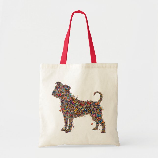 Pitbull Butterfly Silhouette Art | Bully Dog Lover Tragetasche (Vorne)