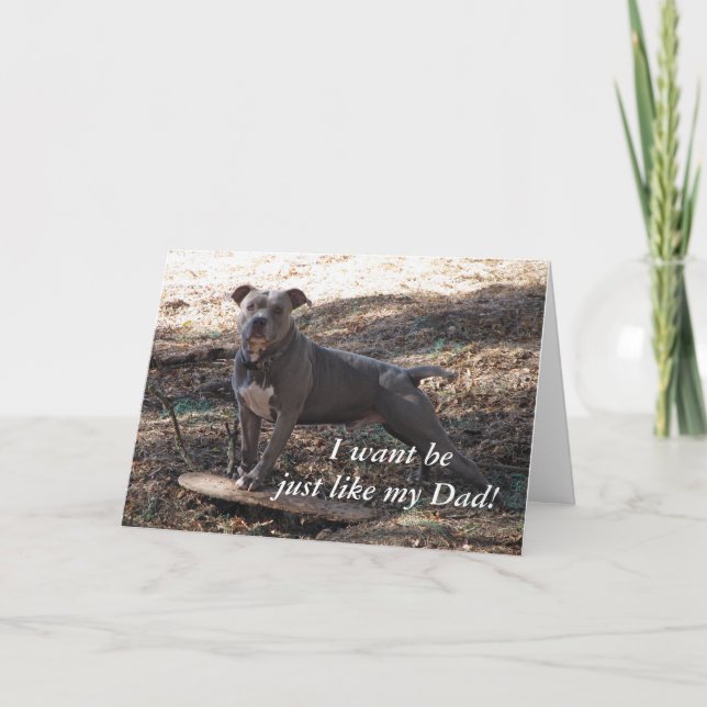 Pitbull comme ma carte de Fête des pères papa (Devant)