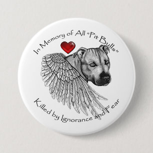 Pitbull Denkmal-Knopf Button