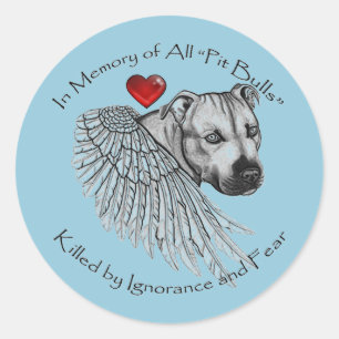 Pitbull Denkmal Runder Aufkleber