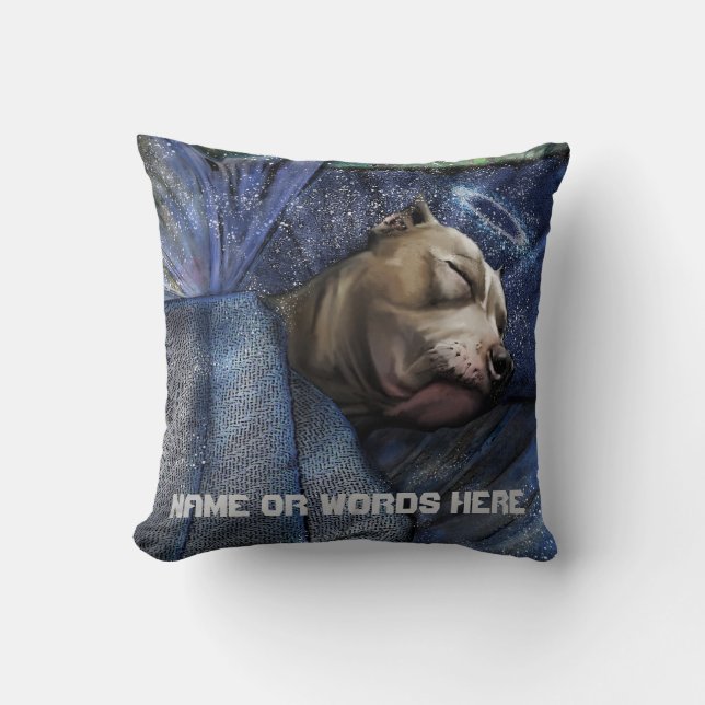 Pitbull Dog Angel Beileid Loss Beileid Kissen (Vorderseite)