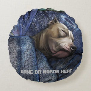 Pitbull Dog Angel Beileid Loss Beileid Rundes Kissen
