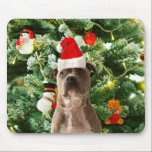 Pitbull Dog Christmas Tree Ornaments Snowman Mousepad<br><div class="desc">Pitbull Hund Weihnachtsbaumschmuck Snowman Mousepad.Niedlich Pitbull Hund mit Weihnachtsbaumschmuck Schneemann im Hintergrund.</div>