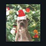 Pitbull Dog Christmas Tree Ornaments Snowman Notizblock<br><div class="desc">Pitbull Hund Weihnachtsbaumschmuck Schneemann Doormat.Niedlich Pitbull Hund mit Weihnachtsbaumschmuck Schneemann im Hintergrund.</div>
