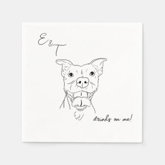 Pitbull Dog Cocktail Hochzeitsnapkins Serviette