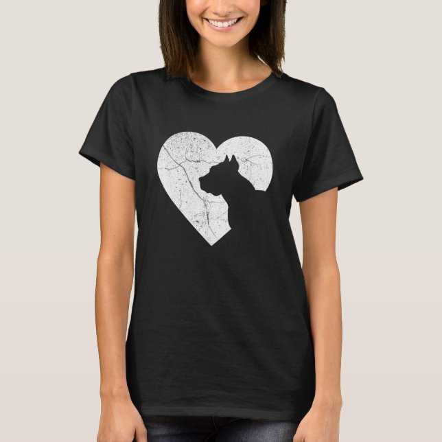 Pitbull Dog Funny Heart Valentine's Day Dog Dad Mo T-Shirt (Vorderseite)