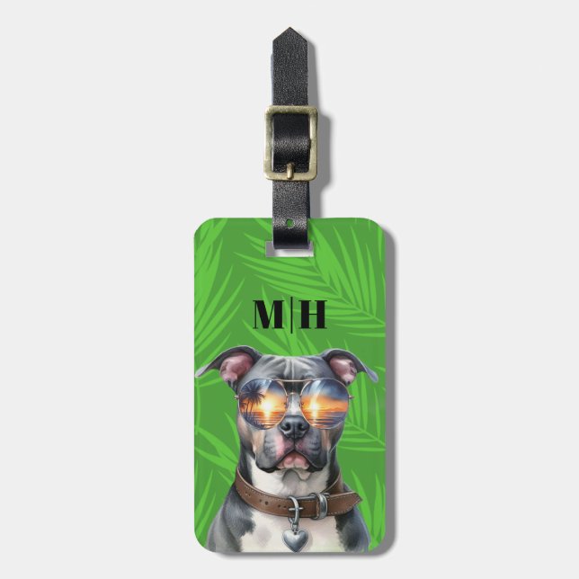 Pitbull Dog Gepäckmarke Gepäckanhänger (Vorderseite vertikal)