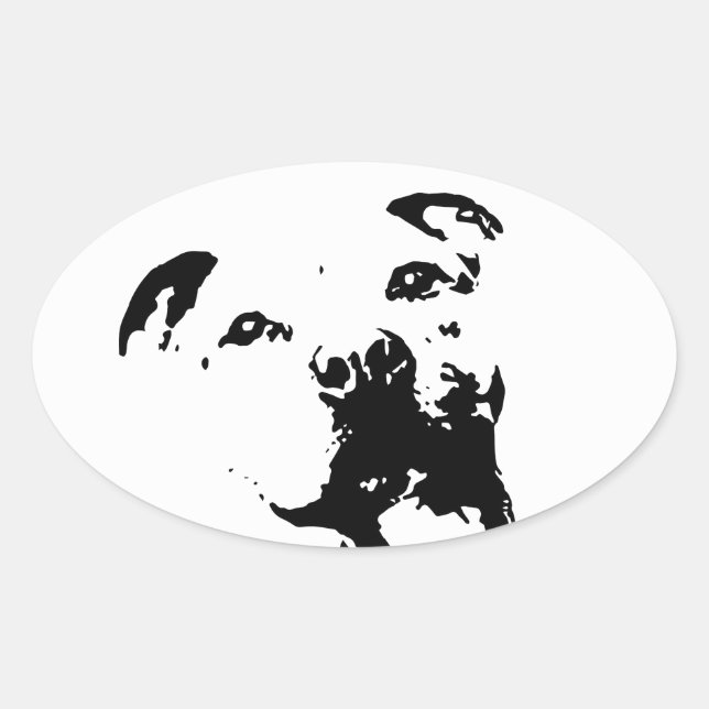 Pitbull Dog Ovaler Aufkleber (Vorderseite)
