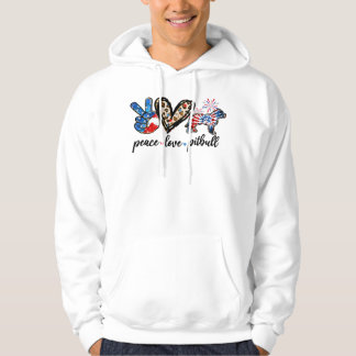 Pitbull Dog Peace Liebe Pitbull Dog Gefärbte Krawa Hoodie