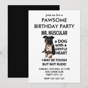 Pitbull Dog Pet Geburtstagsparty Einladung