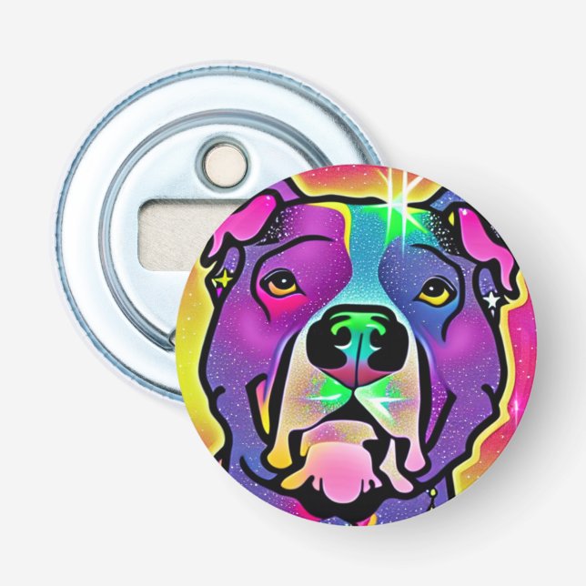 Pitbull Dog Pop Art Flaschenöffner (Vorderseite)