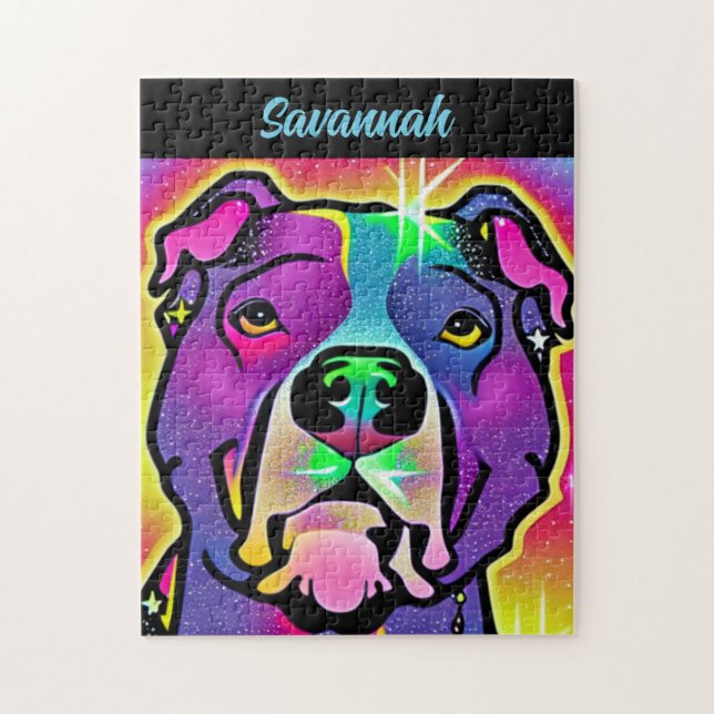Pitbull Dog Pop Personalisiert (Vertikal)