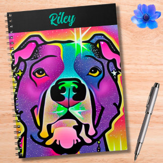 Pitbull Dog Pop Personalisiert Notizblock