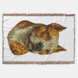Pitbull Dog Portrait Decke