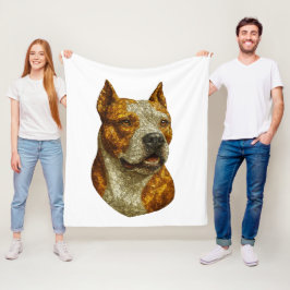 Pitbull Dog Portrait Fleecedecke
