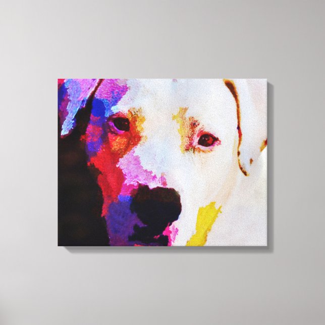 Pitbull Dog Portrait Leinwand Art Print (Vorderseite)