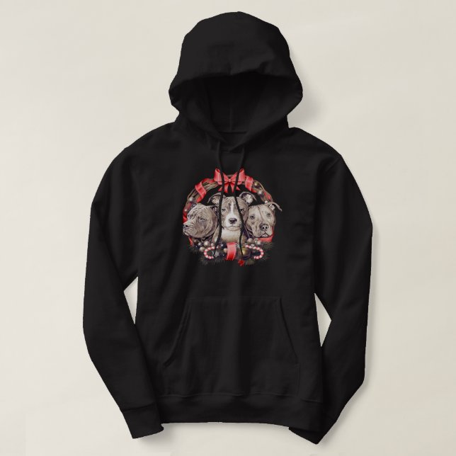 PitBull Dog sein a PitBull Weihnachten 49 Pfoten Hoodie (Design vorne)