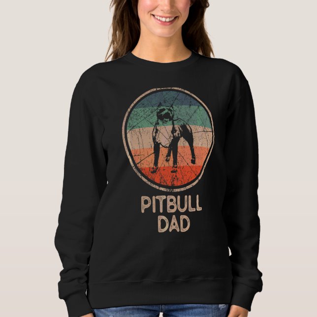 Pitbull Dog Vintag Pitbull Vater Sweatshirt (Vorderseite)