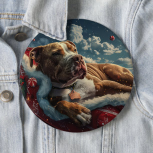 Pitbull Dog Weihnachtsfest Button