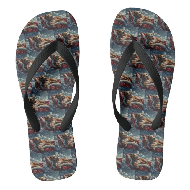 Pitbull Dog Weihnachtsfest Flip Flops (Fußbett)