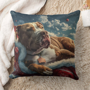 Pitbull Dog Weihnachtsfest Kissen