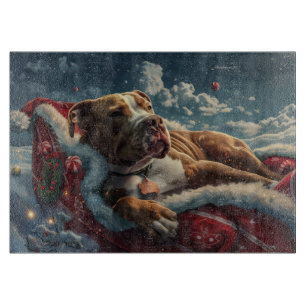 Pitbull Dog Weihnachtsfest Schneidebrett