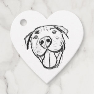 Pitbull Drawing Sing Dog Lovers Black White Geschenkanhänger