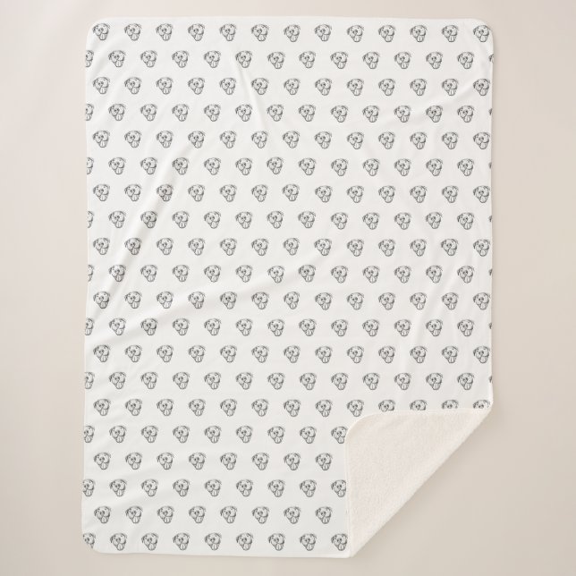 Pitbull Drawing Sing Dog Lovers Black White Sherpadecke (Vorderseite)