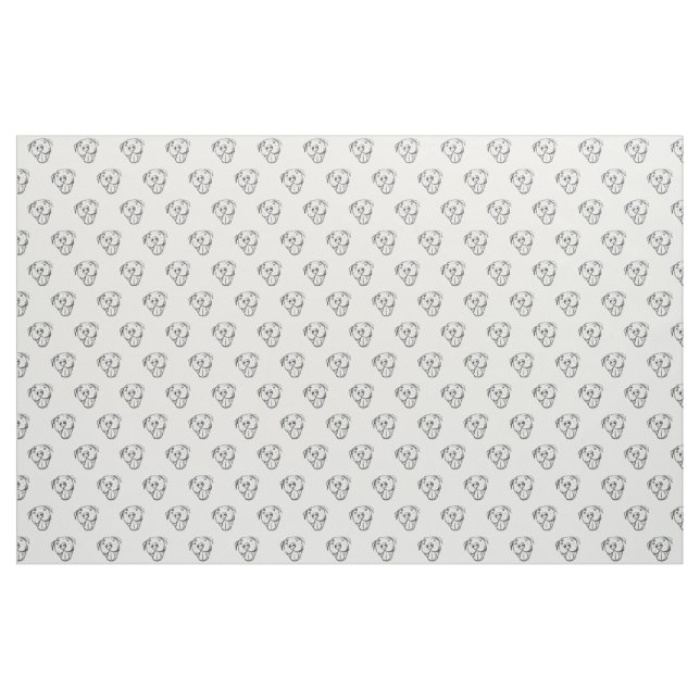 Pitbull Drawing Sing Dog Lovers Black White Stoff (Yard (91,4 cm))