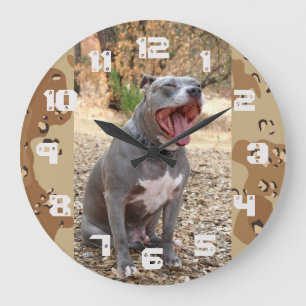 Pitbull Drill Sergeant Wall Clock Große Wanduhr