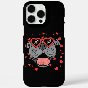 Pitbull Face Heart Glasses Valentinstag Haustier H iPhone 16 Pro Max Hülle