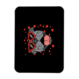Pitbull Face Heart Glasses Valentinstag Haustier H Magnet