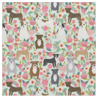 Pitbull Floral Dog Fabric - Pillbull, Hund Stoff