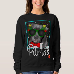 Pitbull Funny Pit Bull Dog Weihnachten Frohe Weihn Sweatshirt