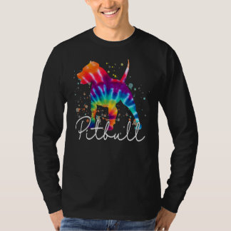 Pitbull Gefärbte Krawatte Regenbogen Hund Lover T-Shirt