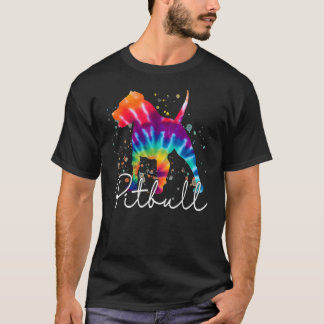 Pitbull Gefärbte Krawatte Regenbogen Hund Lover T-Shirt