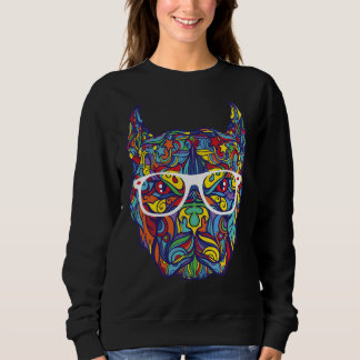 Pitbull Graffiti mit Brille Sweatshirt