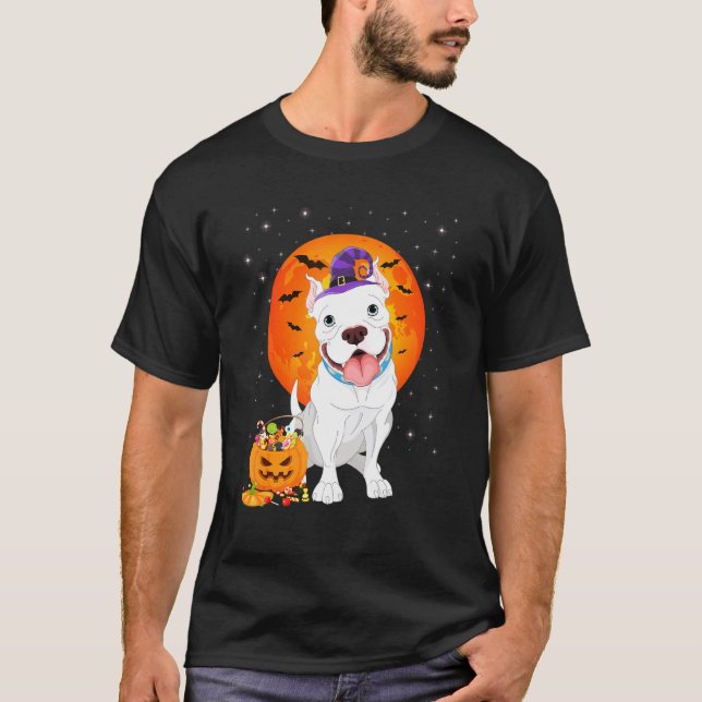 Pitbull Halloween Kostüm Pumpkin Pitbull T-Shirt (Vorderseite)