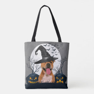 Pitbull-Halloween-Kürbis-Flecken Tasche