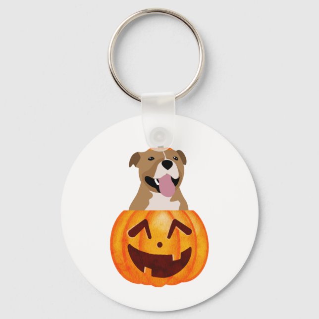 Pitbull Halloween Schlüsselanhänger (Vorderseite)